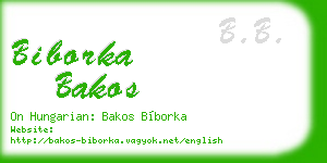 biborka bakos business card