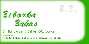 biborka bakos business card